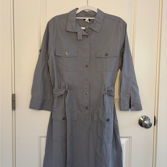 J. Crew Gray Utility Jacket Wrap Dress - Picture 2 of 9